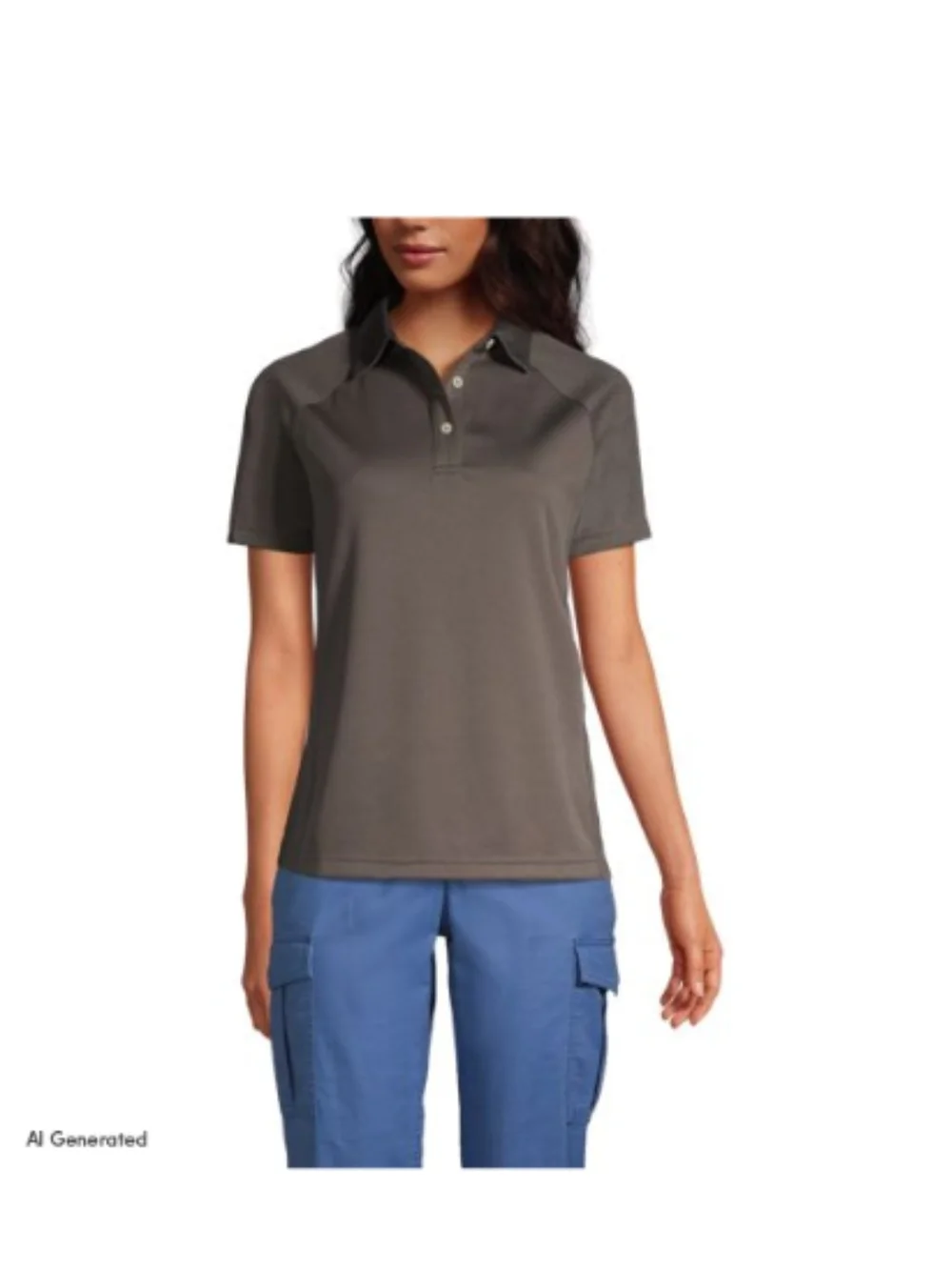 Lands' End Women's Red Short-Sleeve Active Polo